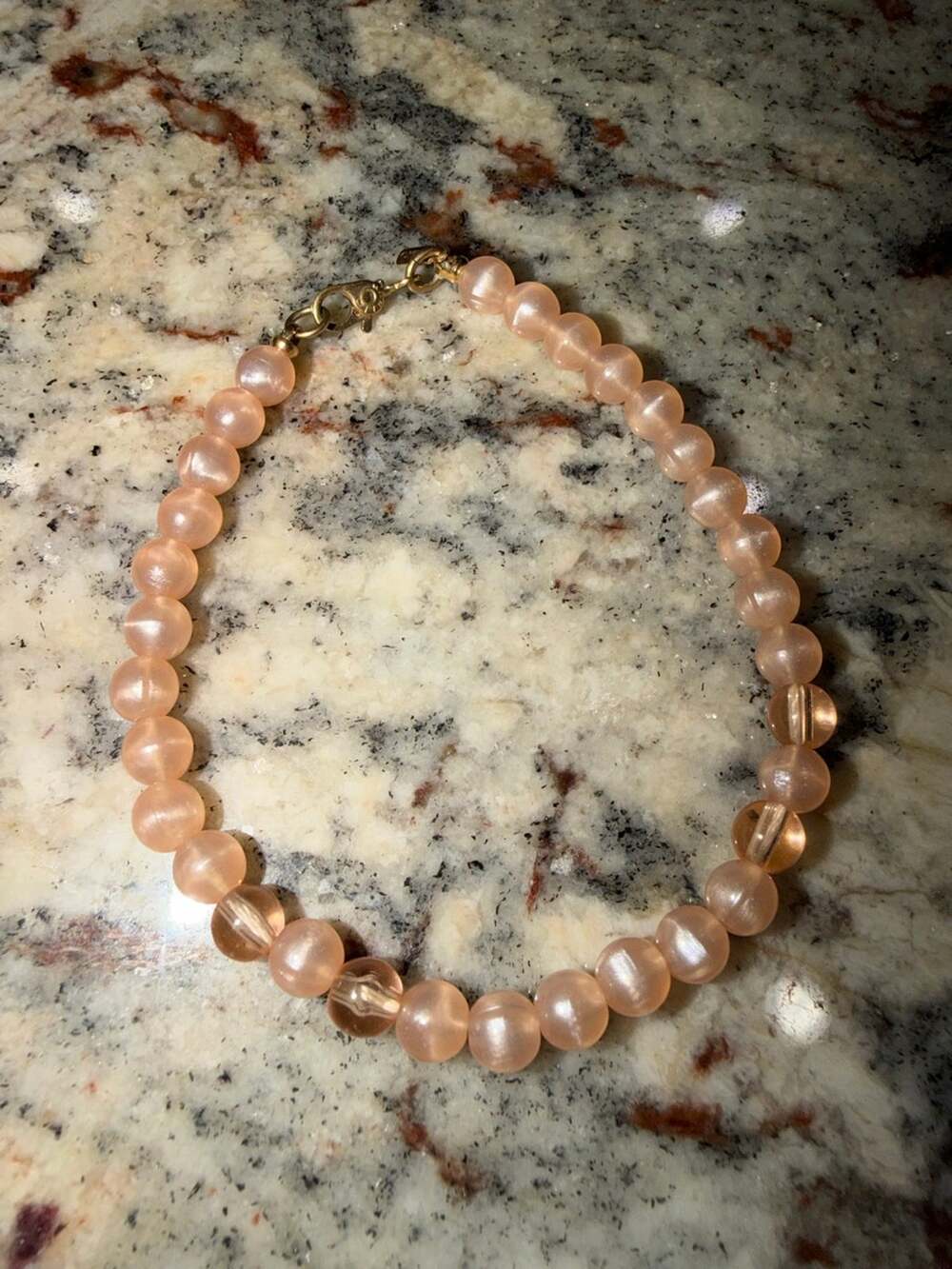 Monet Vintage Peach Lucite Beaded Bracelet